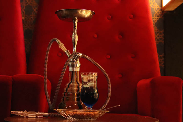 Hookah with red background